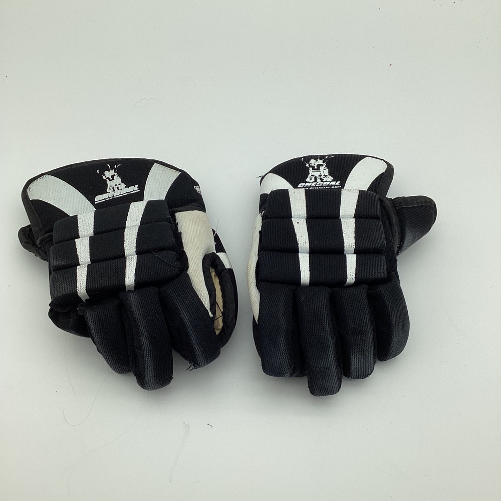OneGoal 8" Black White Youth Hockey Gloves USA Hockey Padded Protective Gear Kid